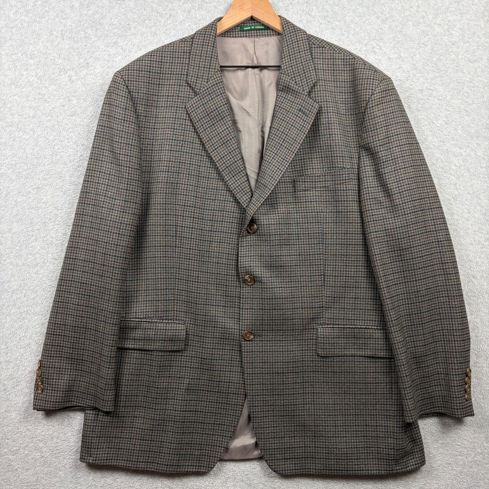 Lauren Ralph Lauren Blazer Mens 46R Brown Gun Club Check Wool Sport Coat Trad